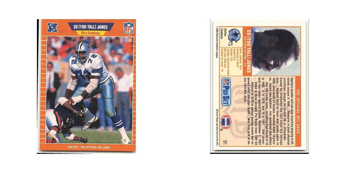 Ed Too Tall Jones 1989 Pro Set #91 Dallas Cowboys Football Card NM
