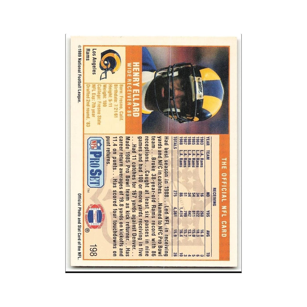 Henry Ellard 1989 Pro Set #198 Los Angeles Rams Football Card NM