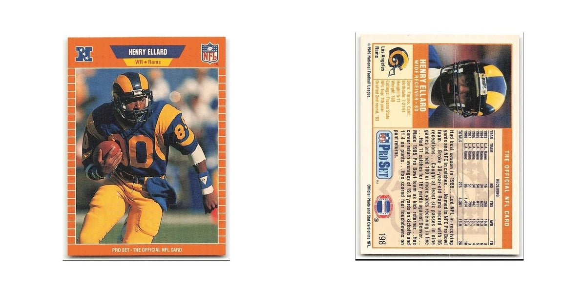 Henry Ellard 1989 Pro Set #198 Los Angeles Rams Football Card NM