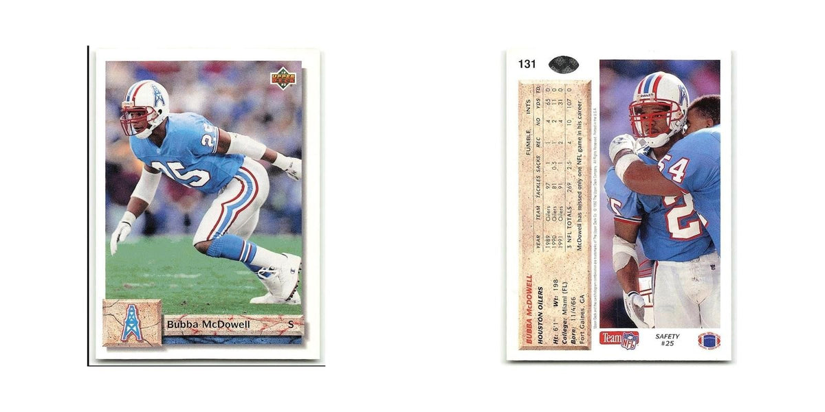 Bubba McDowell 1992 Upper Deck #131 Houston Oilers Football Card NM