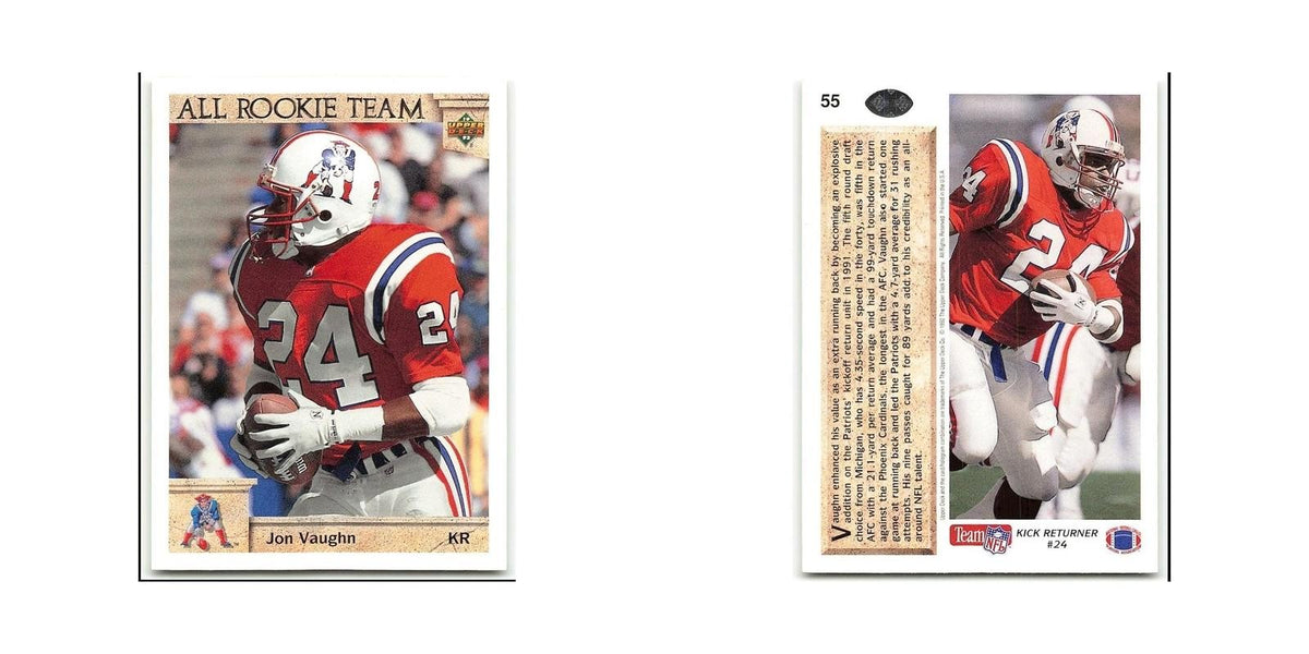 Jon Vaughn 1992 Upper Deck #55 New England Patriots Football Card NM