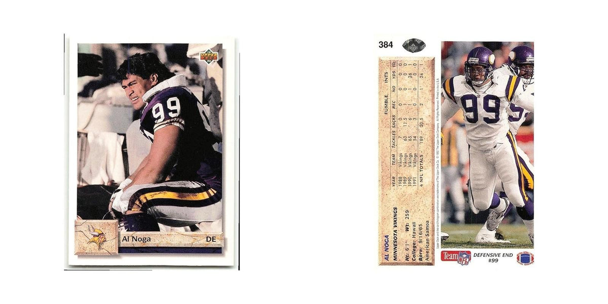 Al Noga 1992 Upper Deck #384 Minnesota Vikings Football Card NM