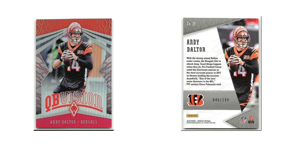 Andy Dalton #/199 2018 Panini Phoenix QB Vision Pink #19 Cincinnati Bengals NM