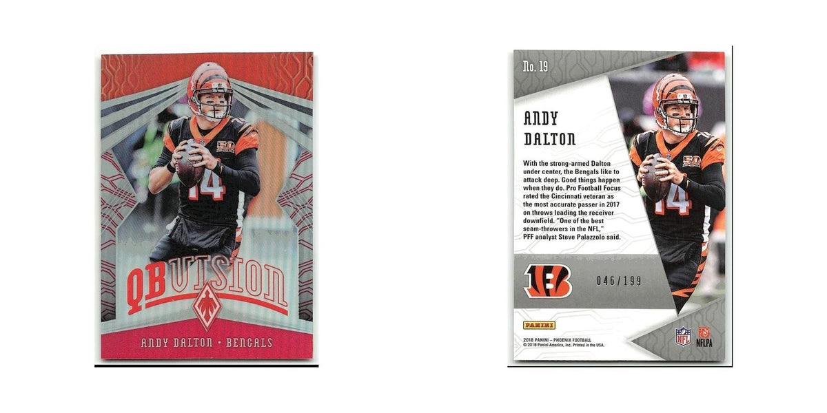 Andy Dalton #/199 2018 Panini Phoenix QB Vision Pink #19 Cincinnati Bengals NM
