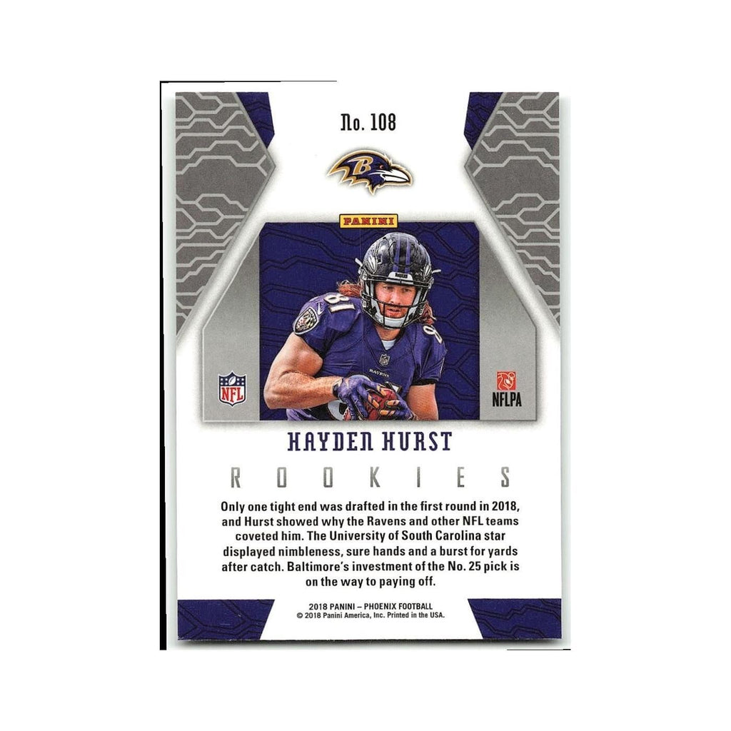 Hayden Hurst Rookie 2018 Panini Phoenix #108 Baltimore Ravens Football Card NM
