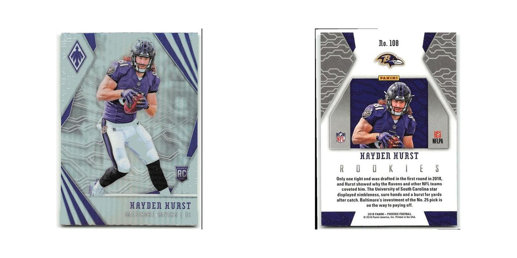 Hayden Hurst Rookie 2018 Panini Phoenix #108 Baltimore Ravens Football Card NM