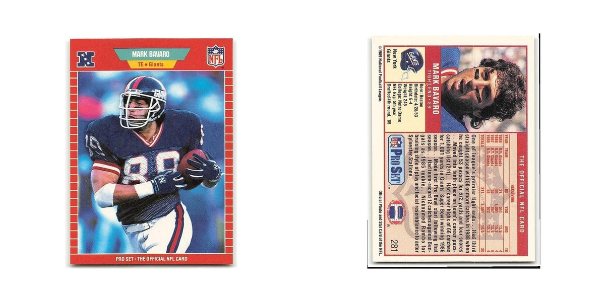 Mark Bavaro 1989 Pro Set #281 New York Giants Football Card NM
