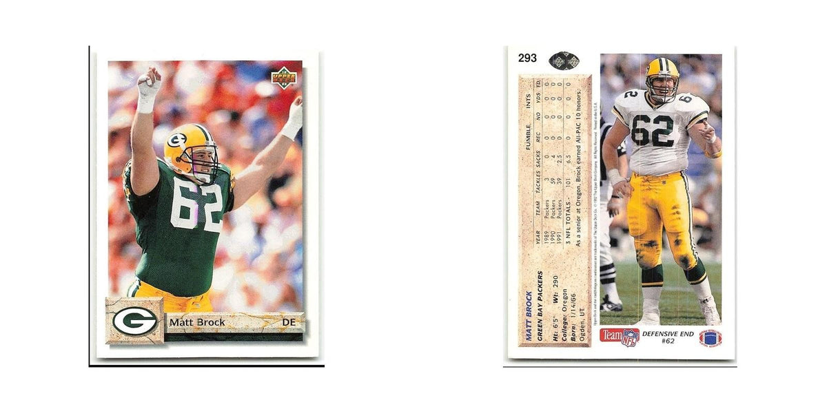 Matt Brock 1992 Upper Deck #293 Green Bay Packers Football Card NM
