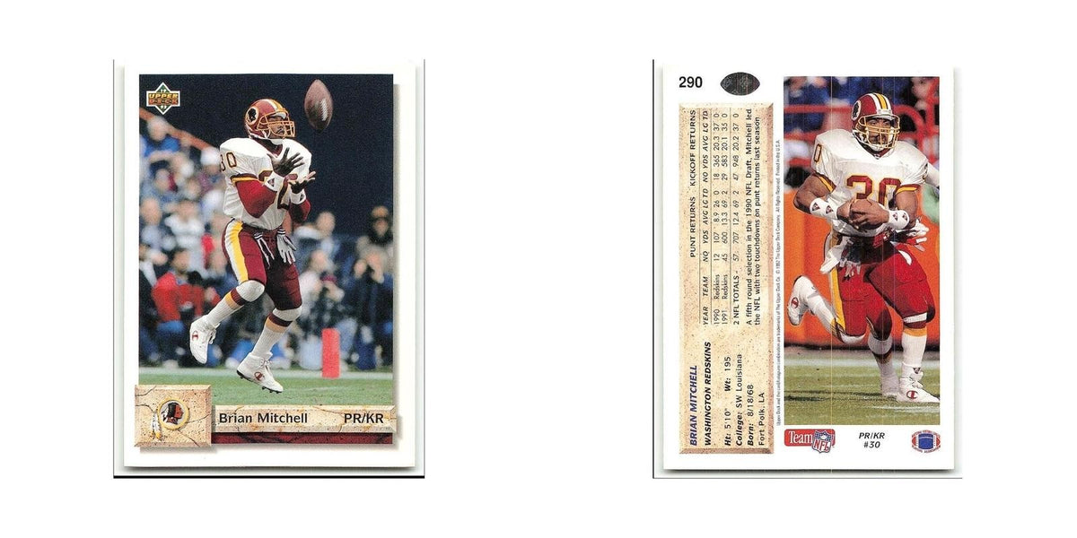 Brian Mitchell 1992 Upper Deck #290 Washington Redskins Football Card NM