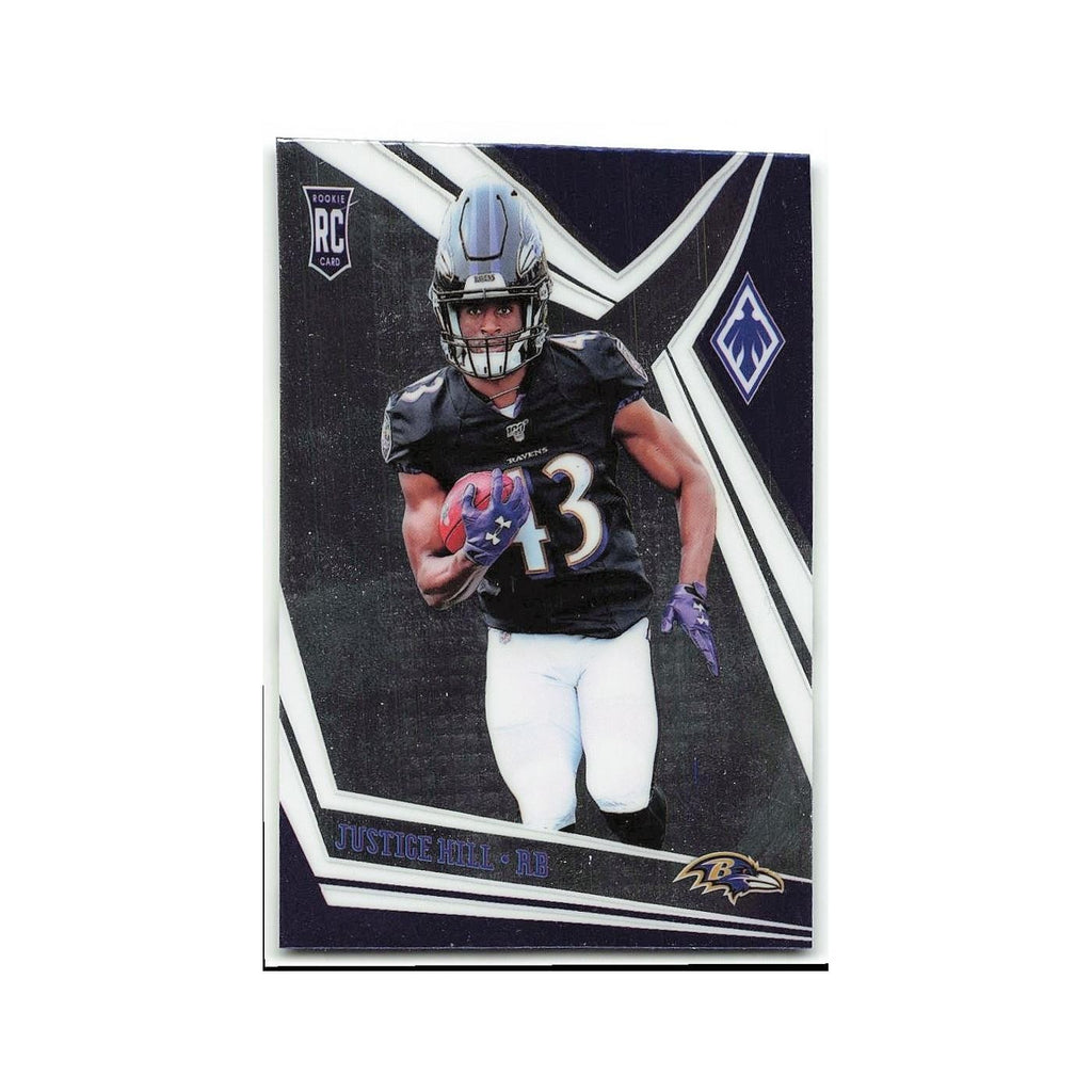Justice Hill Rookie 2019 Panini Phoenix #129 Baltimore Ravens Football Card NM