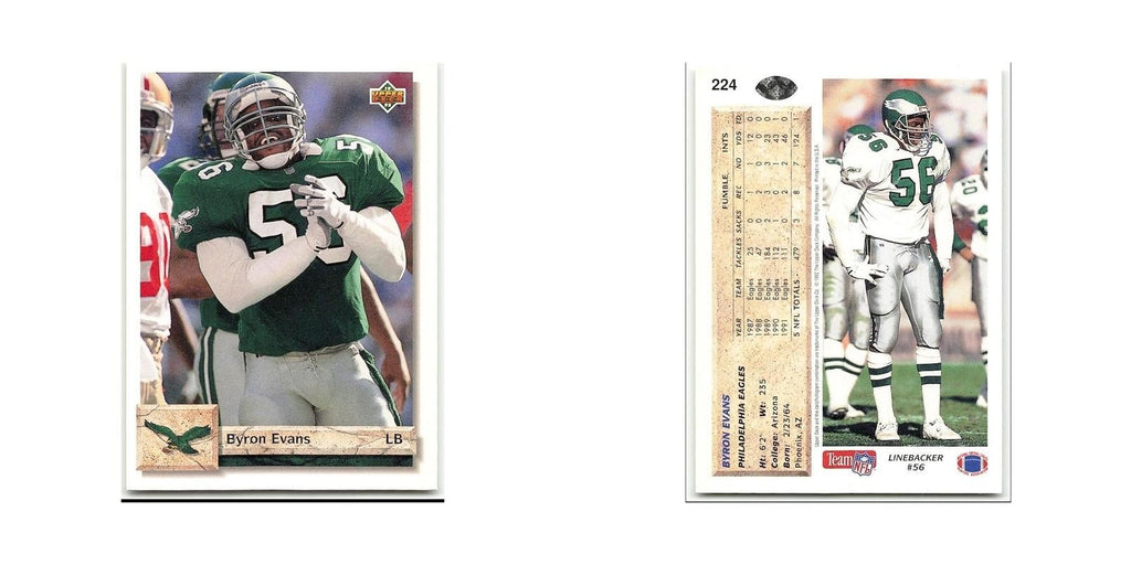 Byron Evans 1992 Upper Deck #224 Philadelphia Eagles Football Card NM