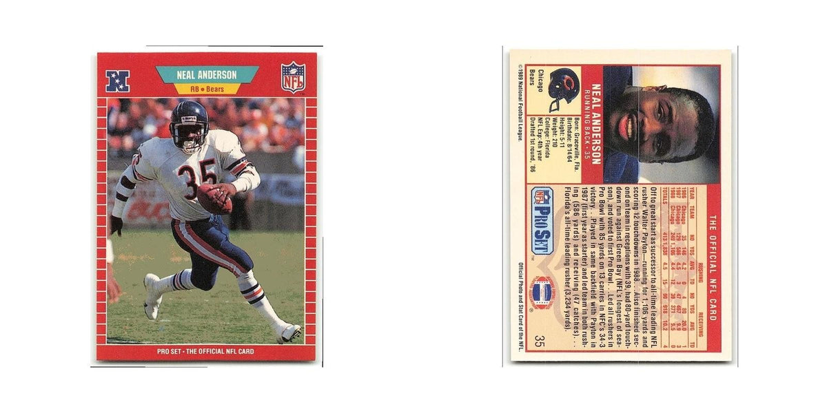 Neal Anderson 1989 Pro Set #35 Chicago Bears Football Card NM