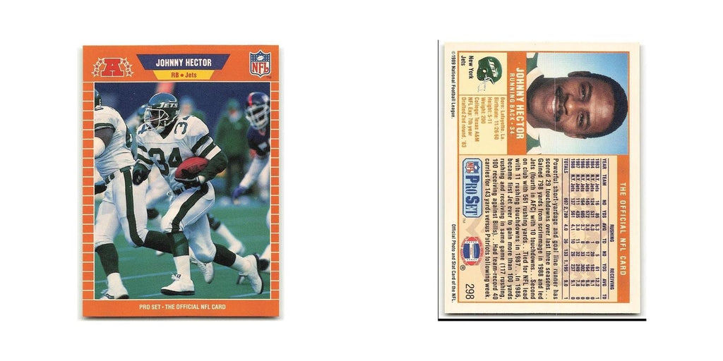 Johnny Hector 1989 Pro Set #298 New York Jets Football Card NM