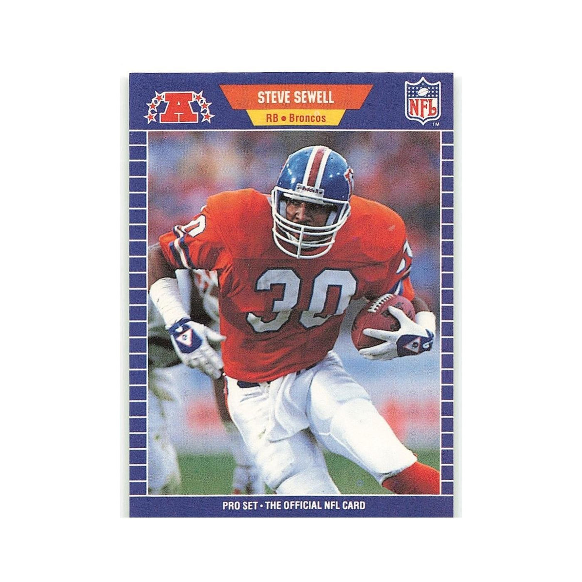 Steve Sewell Rookie 1989 Pro Set #110 Denver Broncos Football Card NM