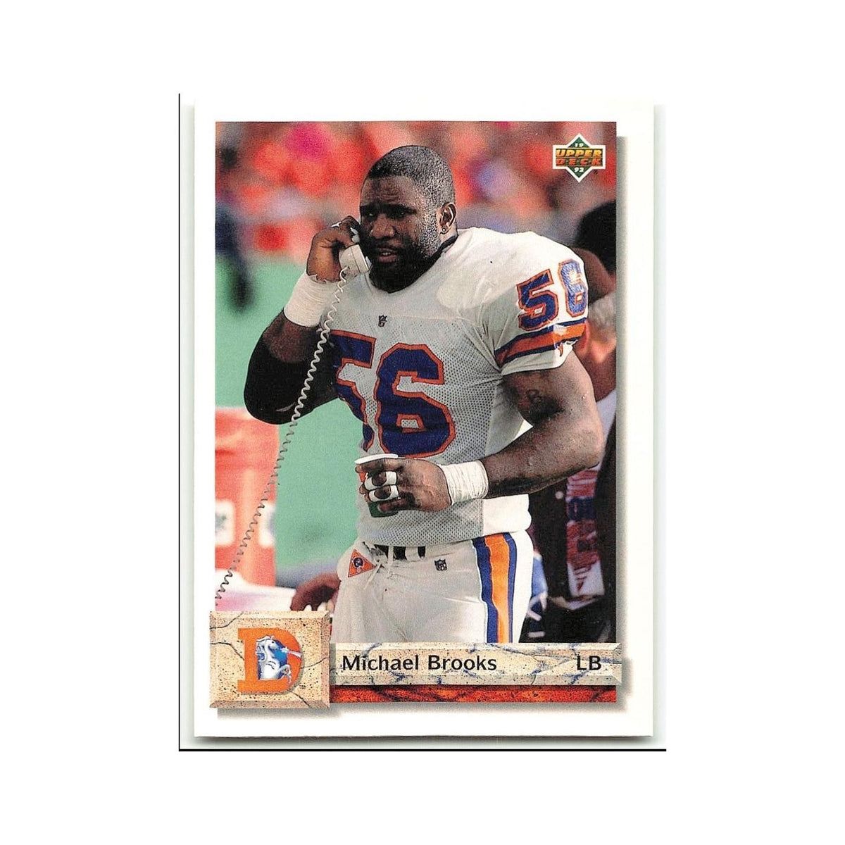 Michael Brooks 1992 Upper Deck #284 Denver Broncos Football Card NM