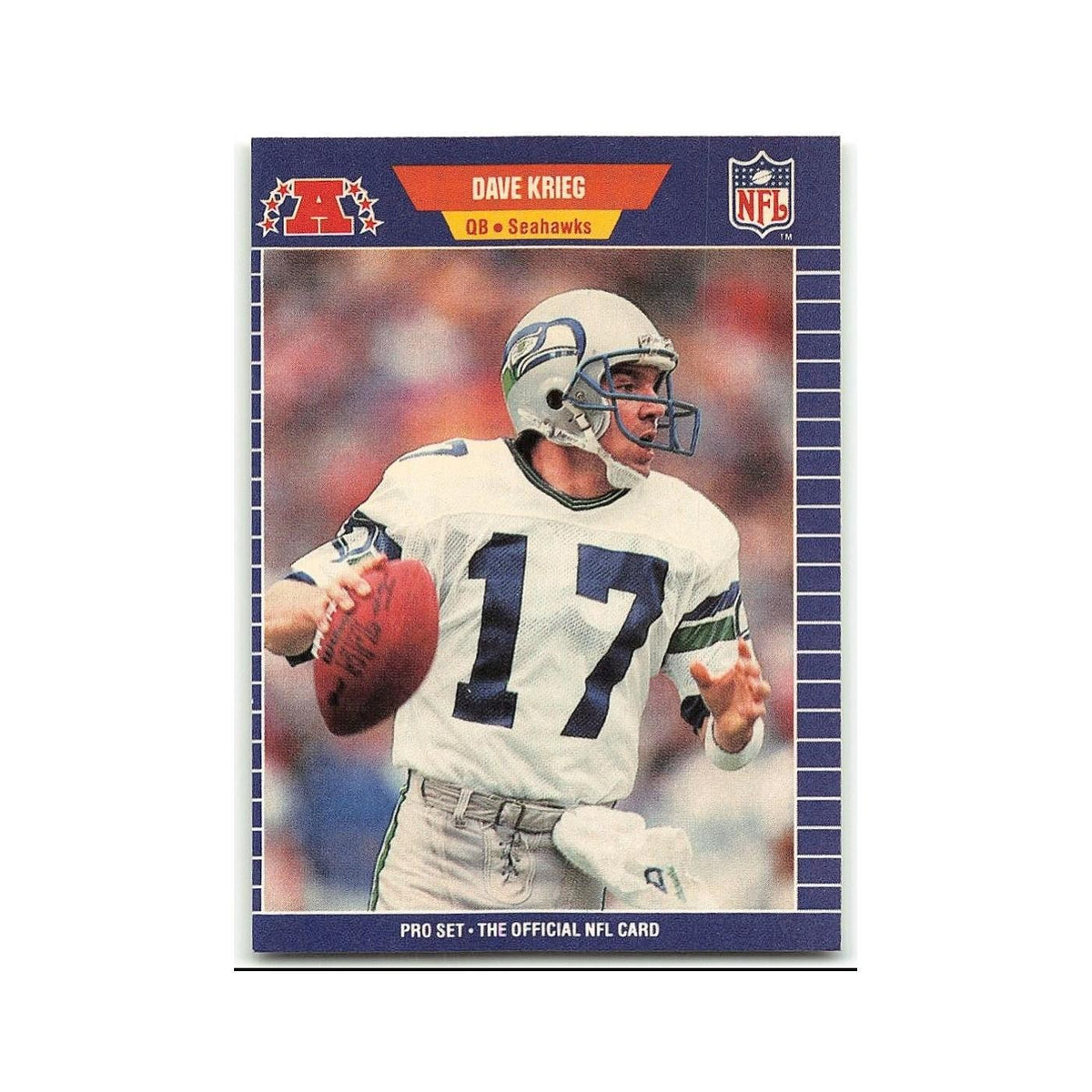 Dave Krieg 1989 Pro Set #395 Seattle Seahawks Football Card NM