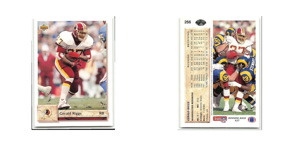 Gerald Riggs 1992 Upper Deck #266 Washington Redskins Football Card NM