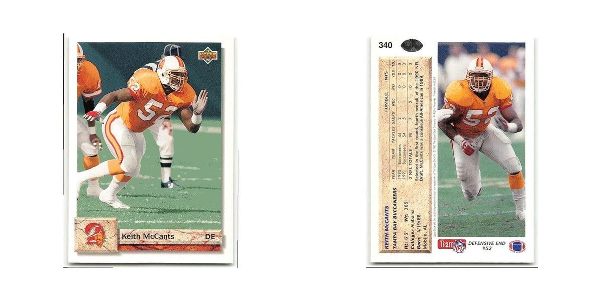 Keith McCants 1992 Upper Deck #340 Tampa Bay Buccaneers Football Card NM