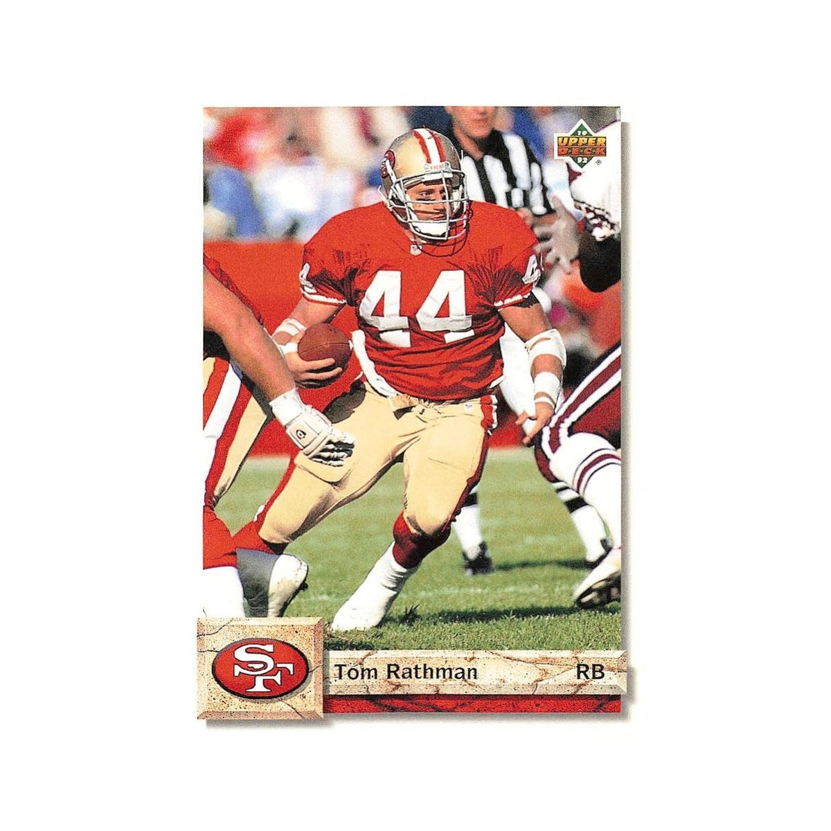 Tom Rathman 1992 Upper Deck #166 San Francisco 49ers Football Card NM