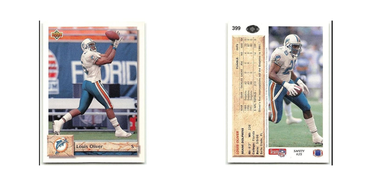 Louis Oliver 1992 Upper Deck #399 Miami Dolphins Football Card NM