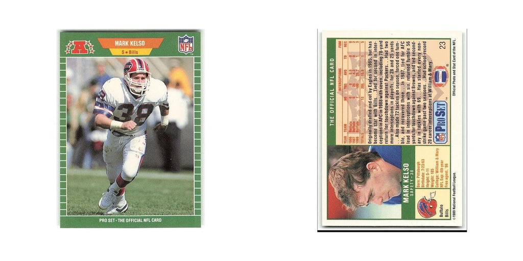 Mark Kelso 1989 Pro Set #23 Buffalo Bills Football Card NM