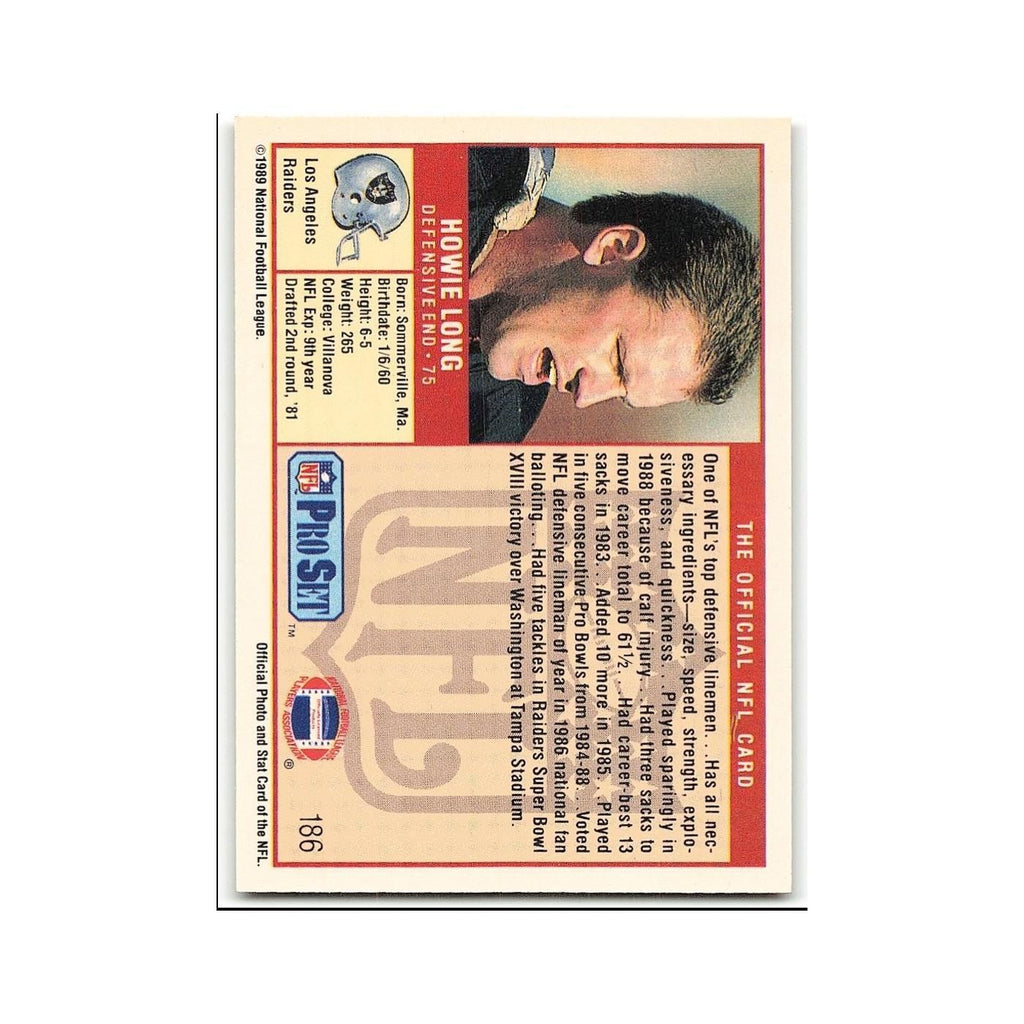 Howie Long 1989 Pro Set #186 Los Angeles Raiders Football Card NM