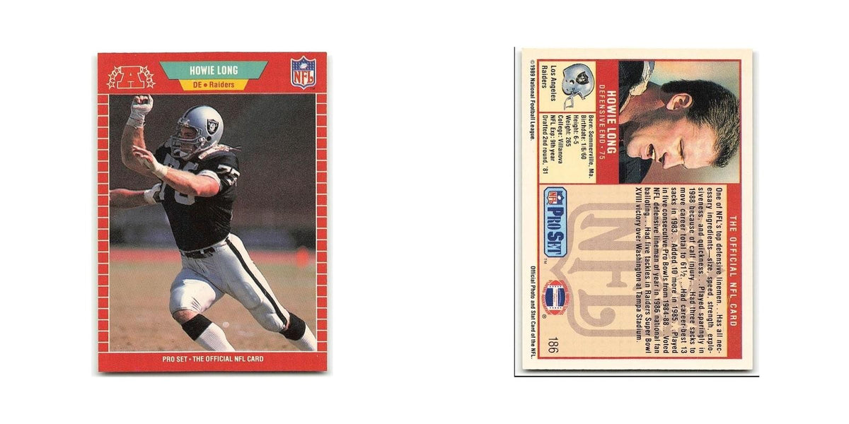 Howie Long 1989 Pro Set #186 Los Angeles Raiders Football Card NM