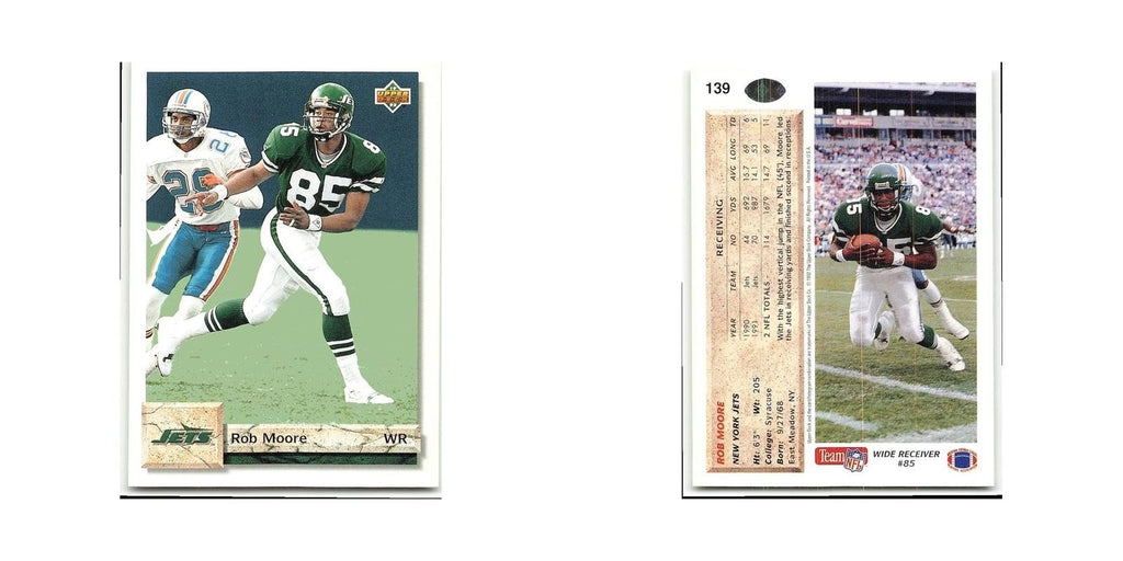 Rob Moore 1992 Upper Deck #139 New York Jets Football Card NM