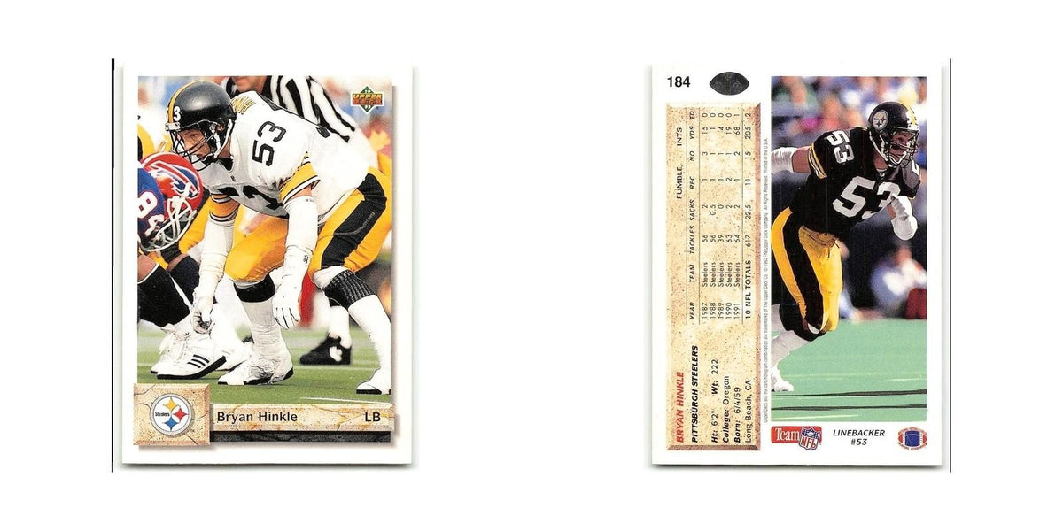Bryan Hinkle 1992 Upper Deck #184 Pittsburgh Steelers Football Card NM