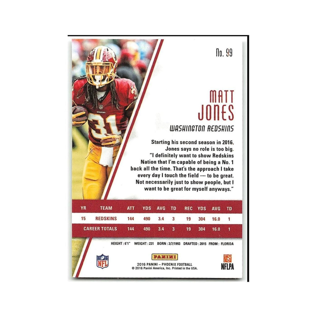Matt Jones 2016 Panini Phoenix #99 Washington Redskins Football Card NM