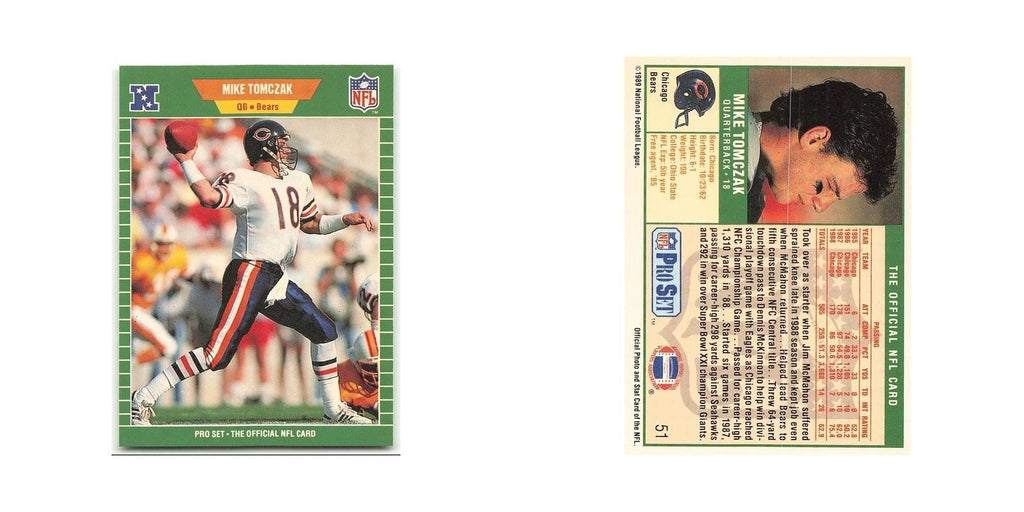 Mike Tomczak 1989 Pro Set #51 Chicago Bears Football Card NM
