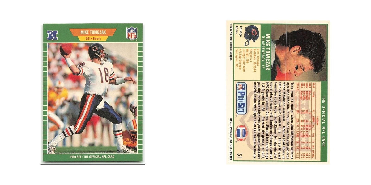 Mike Tomczak 1989 Pro Set #51 Chicago Bears Football Card NM