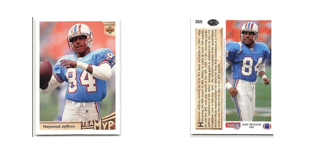 Haywood Jeffires 1992 Upper Deck #369 Houston Oilers Football Card NM