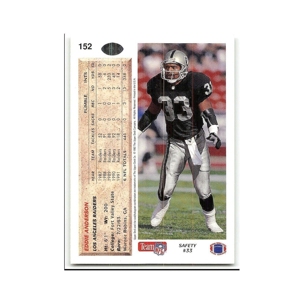 Eddie Anderson 1992 Upper Deck #152 Los Angeles Raiders Football Card NM