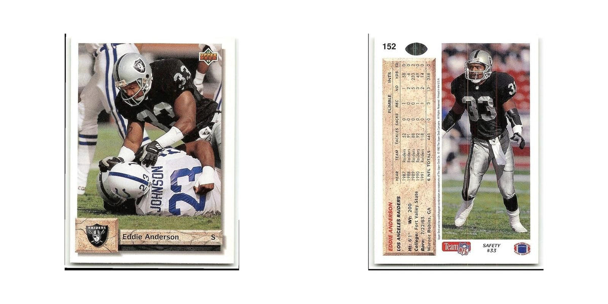 Eddie Anderson 1992 Upper Deck #152 Los Angeles Raiders Football Card NM