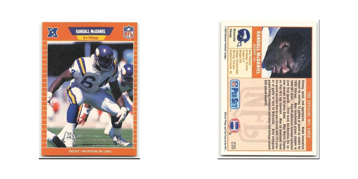 Randall McDaniel Rookie 1989 Pro Set #235 Minnesota Vikings Football Card NM