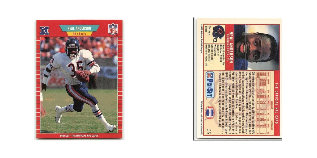 Neal Anderson 1989 Pro Set #35 Chicago Bears Football Card NM