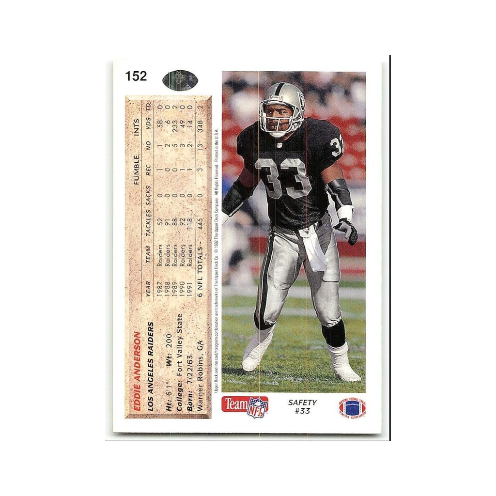 Eddie Anderson 1992 Upper Deck #152 Los Angeles Raiders Football Card NM