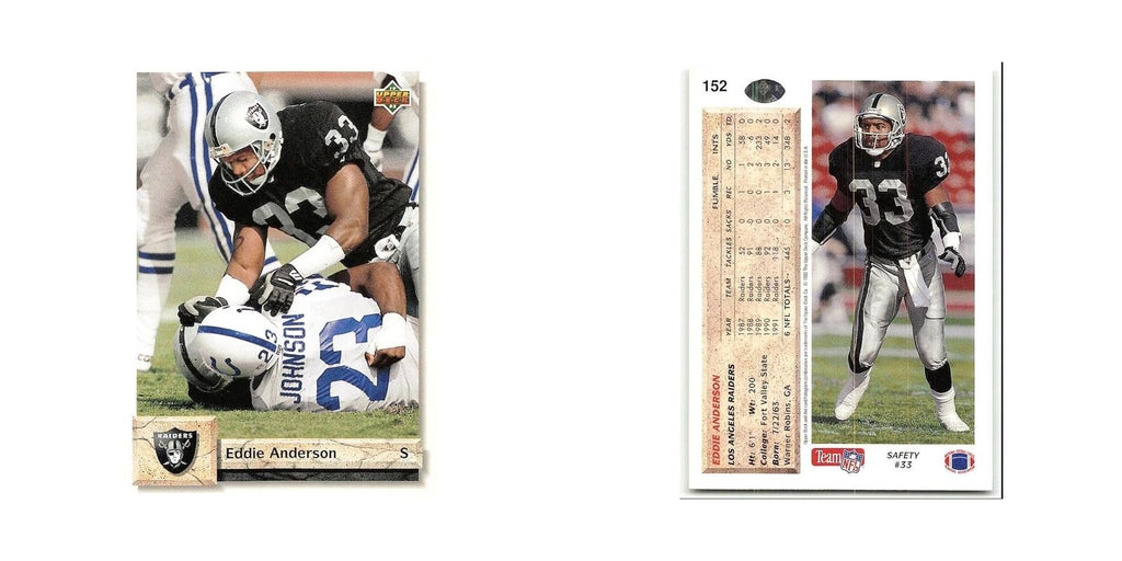 Eddie Anderson 1992 Upper Deck #152 Los Angeles Raiders Football Card NM