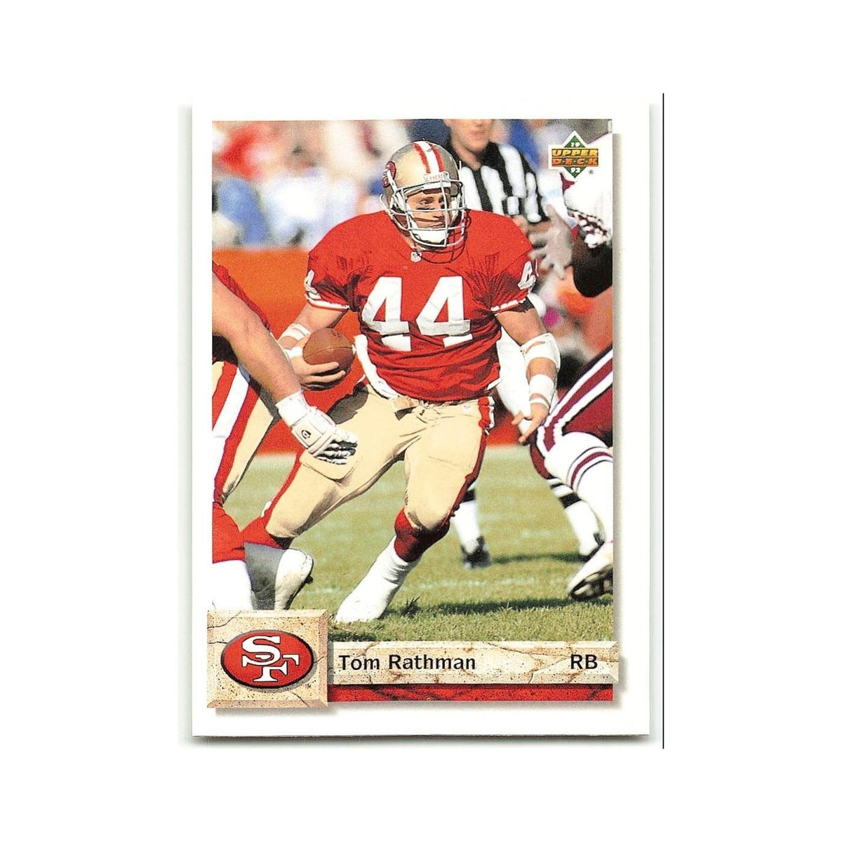Tom Rathman 1992 Upper Deck #166 San Francisco 49ers Football Card NM
