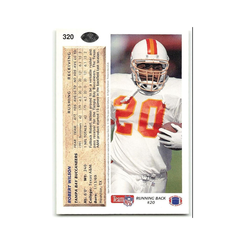 Robert Wilson 1992 Upper Deck #320 Tampa Bay Buccaneers Football Card NM