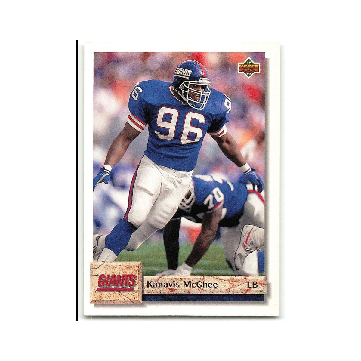 Kanavis McGhee 1992 Upper Deck #394 New York Giants Football Card NM
