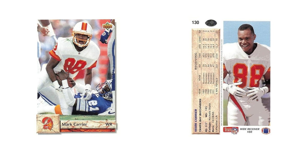 Mark Carrier 1992 Upper Deck #130 Tampa Bay Buccaneers Football Card NM