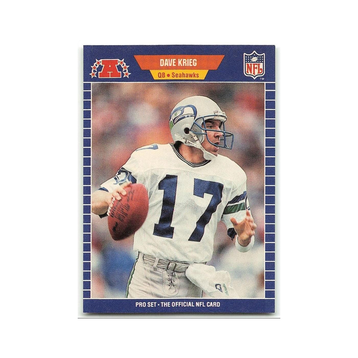 Dave Krieg 1989 Pro Set #395 Seattle Seahawks Football Card NM