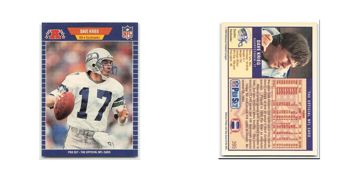 Dave Krieg 1989 Pro Set #395 Seattle Seahawks Football Card NM
