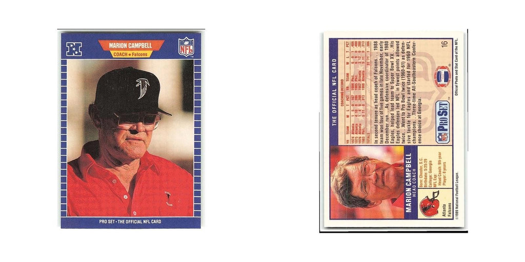 Marion Campbell 1989 Pro Set #16 Atlanta Falcons Football Card NM