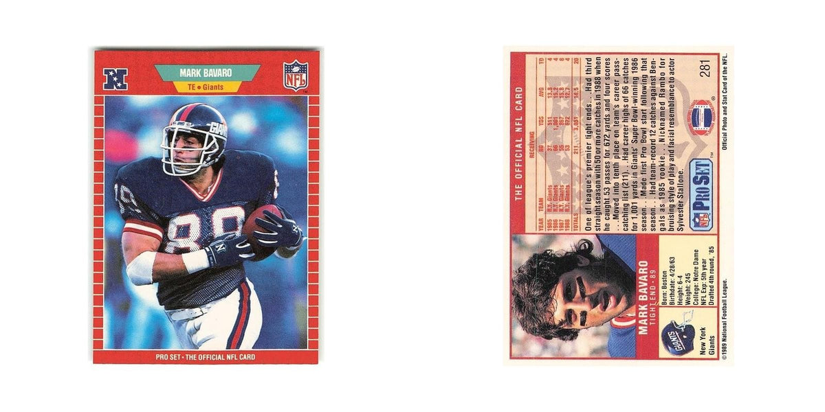 Mark Bavaro 1989 Pro Set #281 New York Giants Football Card NM