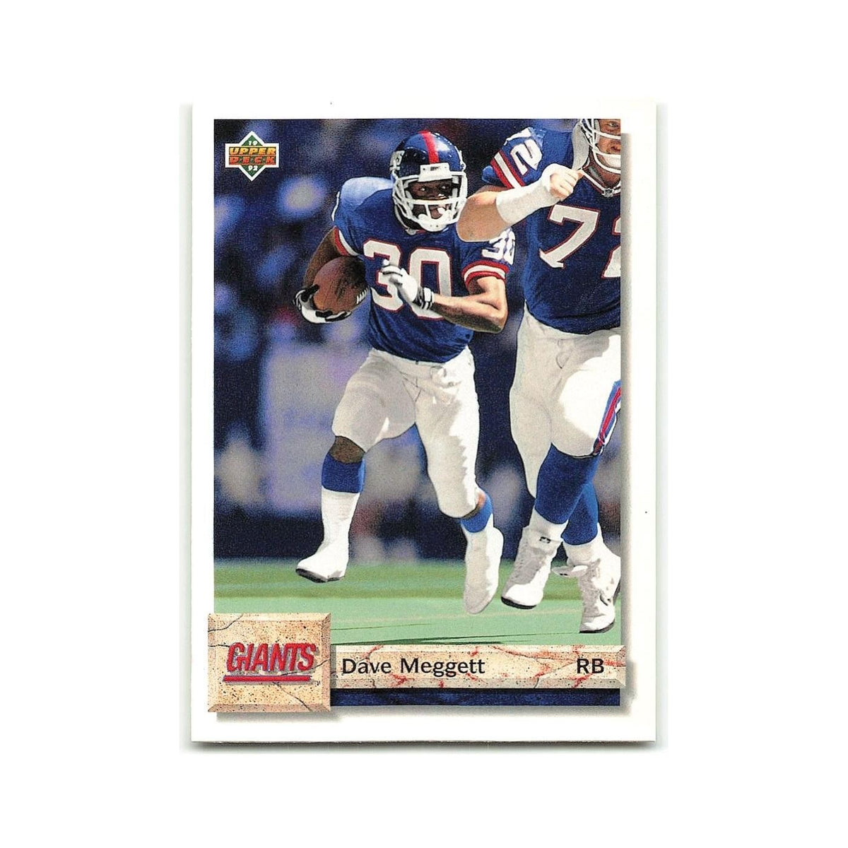 Dave Meggett 1992 Upper Deck #265 New York Giants Football Card NM