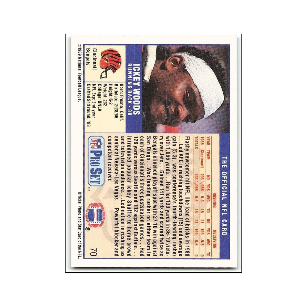 Ickey Woods Rookie 1989 Pro Set #70 Cincinnati Bengals Football Card NM