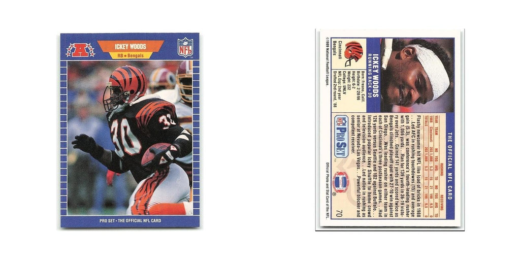 Ickey Woods Rookie 1989 Pro Set #70 Cincinnati Bengals Football Card NM